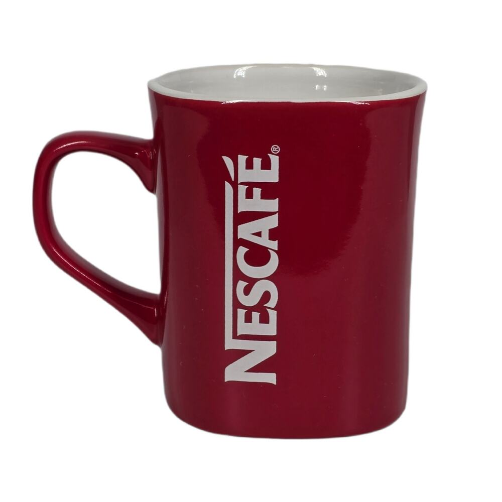 NESCAFÉ LIMITED EDITION 11oz RED & WHITE CERAMIC MUG – 2007 RELEASE – 3.5" TALL